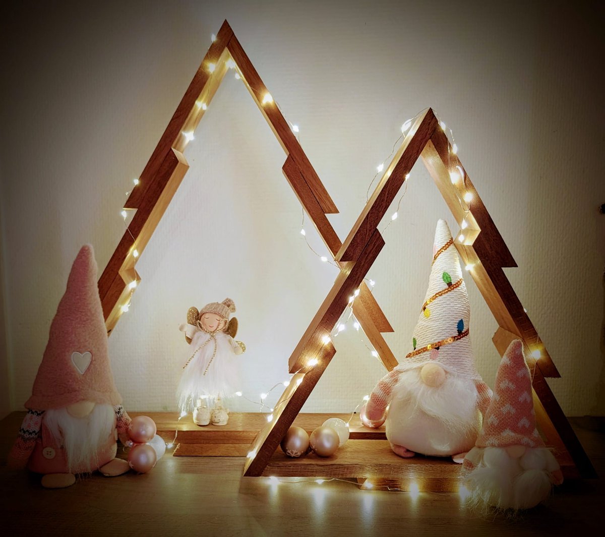 houten kerstboompjes set 2 zonder decoratie