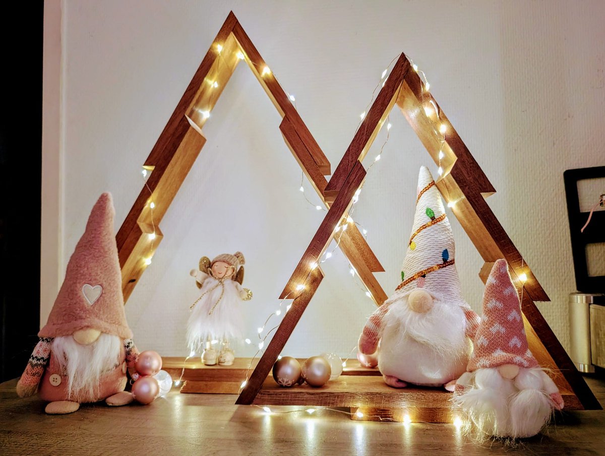 houten kerstboompjes set 2 zonder decoratie