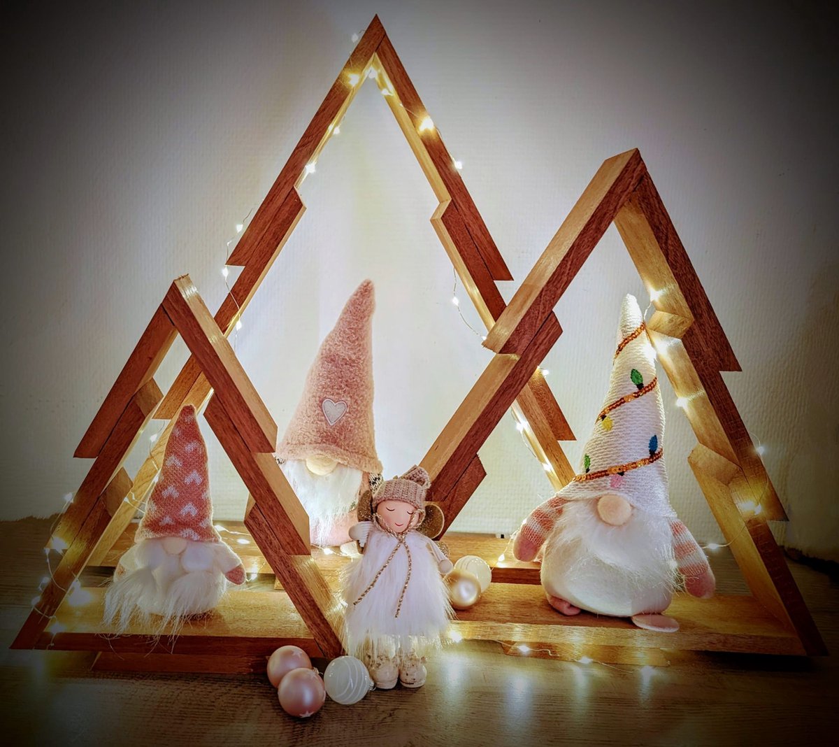 houten kerstboompjes set van 3 decoratie kerstfeest