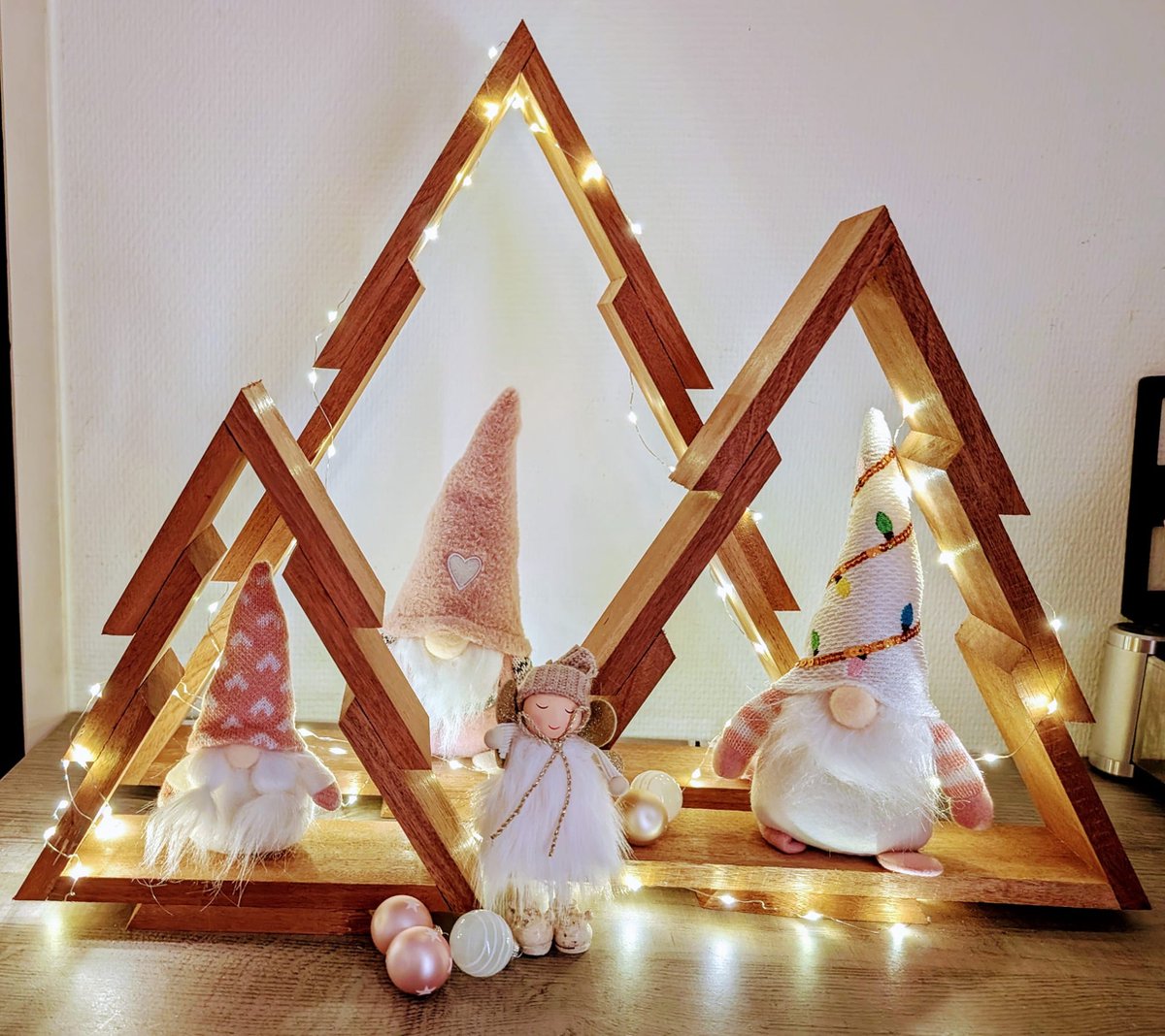 houten kerstboompjes set van 3 decoratie kerstfeest