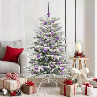 Inklapbare kerstboom wit 150 cm PE en PVC
