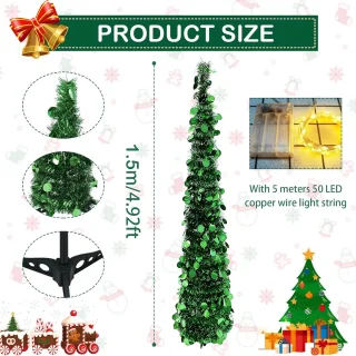 Inklapbare Kunstkerstboom 150 cm
