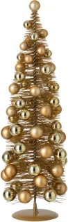 J-Line boom met kerstballen - synthetisch - goud - small