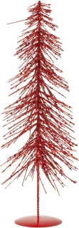 J-Line decoratie Kerstboom Glitters - kunststof - kerstrood - medium