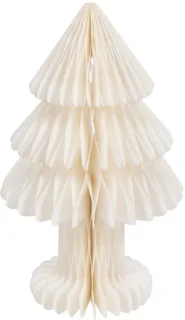 J-Line decoratie kerstboom - papier - wit - small
