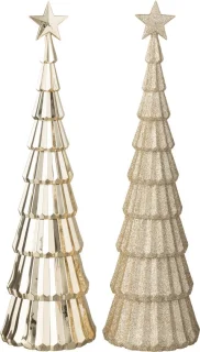 J-Line decoratie Kerstboom + Ster - 2 stuks