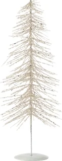J-Line decoratie kerstboom wit/zilver medium