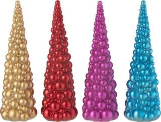 J-Line decoratieballen kerstboom polyresin mix large 4 stuks