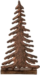 J-Line dennenboom op voet – aluminium – koper/naturel – large