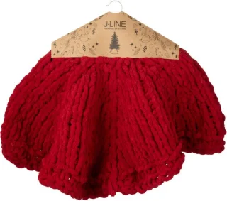 J-Line gebreide kerstboomrok rood