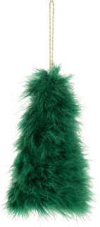J-Line hanger Kerstboom veren donkergroen 3 stuks