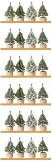 J-Line kerstboom in pot van polyethyleen – donkergroen/naturel
