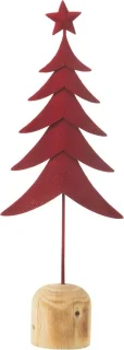 J-Line kerstboom op voet met ster - rood - large