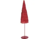 J-Line kerstboom op voet - metaal/papier - kerstrood - small
