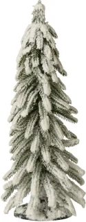 J-Line kerstboom - PET - donkergroen/wit - small