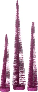 J-Line kerstboomdecoratie fuchsia (3 stuks)