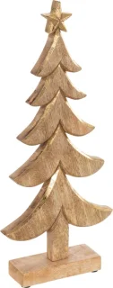 J-Line kerstboomdecoratie hout goud large