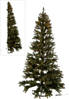 J-Line Kunststof Kerstboom Half Muur Groen 225 cm LED