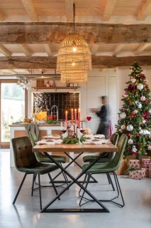 J-Line Kunststof Kerstboom Half Muur Groen 225 cm LED