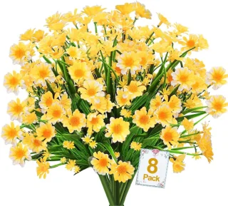 JeiibrZui Levensechte Kunstbloemen - Set van 8, Geel