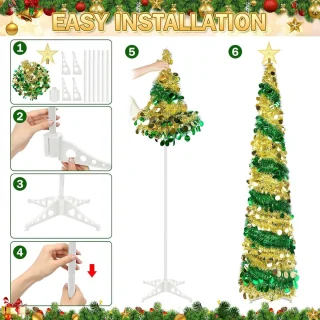 JGS Premium Kunstmatige Kerstboom 1.8m Goudgroen