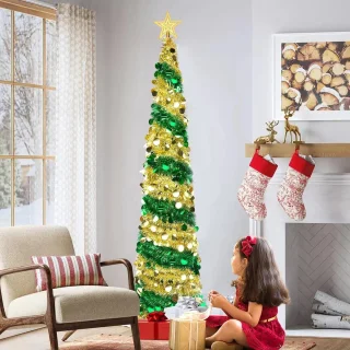 JGS Premium Kunstmatige Kerstboom 1.8m Goudgroen