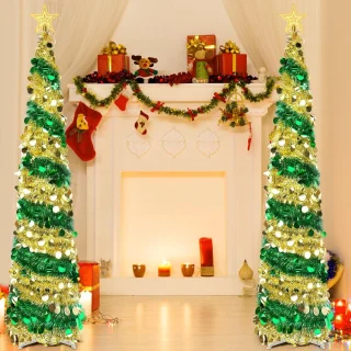 JGS Premium Kunstmatige Kerstboom 1.8m Goudgroen