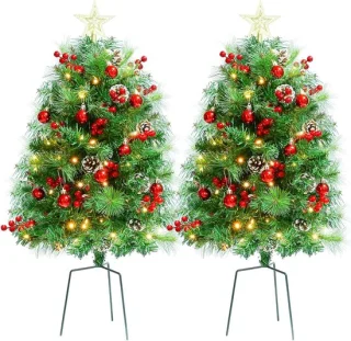Joyhalo 2 stuks 2,5 ft buiten kunstkerstbomen