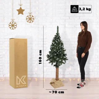 KADAX Kunstkerstboom op stam 160 cm met standaard