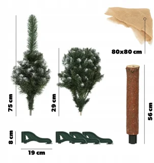 KADAX Kunstkerstboom op stam 160 cm met standaard