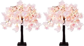 Kersenbloesemboom 61 cm - Kunstbloesem tafeldecoratie (set van 2)