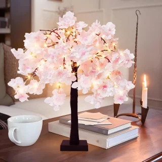 Kersenbloesemboom 61 cm - Kunstbloesem tafeldecoratie (set van 2)