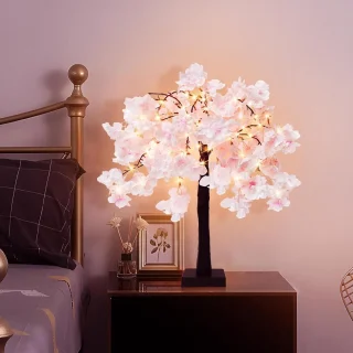 Kersenbloesemboom 61 cm - Kunstbloesem tafeldecoratie (set van 2)