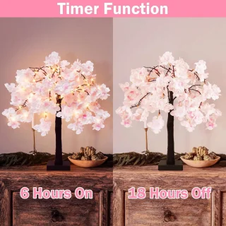 Kersenbloesemboom 61 cm - Kunstbloesem tafeldecoratie (set van 2)