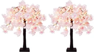 Kersenbloesemboom 61 cm - Kunstbloesem tafeldecoratie (set van 2)