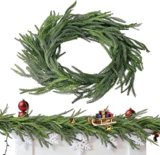 Kerst guirlande kunst den 180cm groen