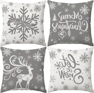 Kerst kussenhoezen 50 x 50 cm set van 4