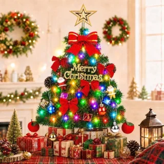 Kerst tafelboom - groen - mini - kunststof