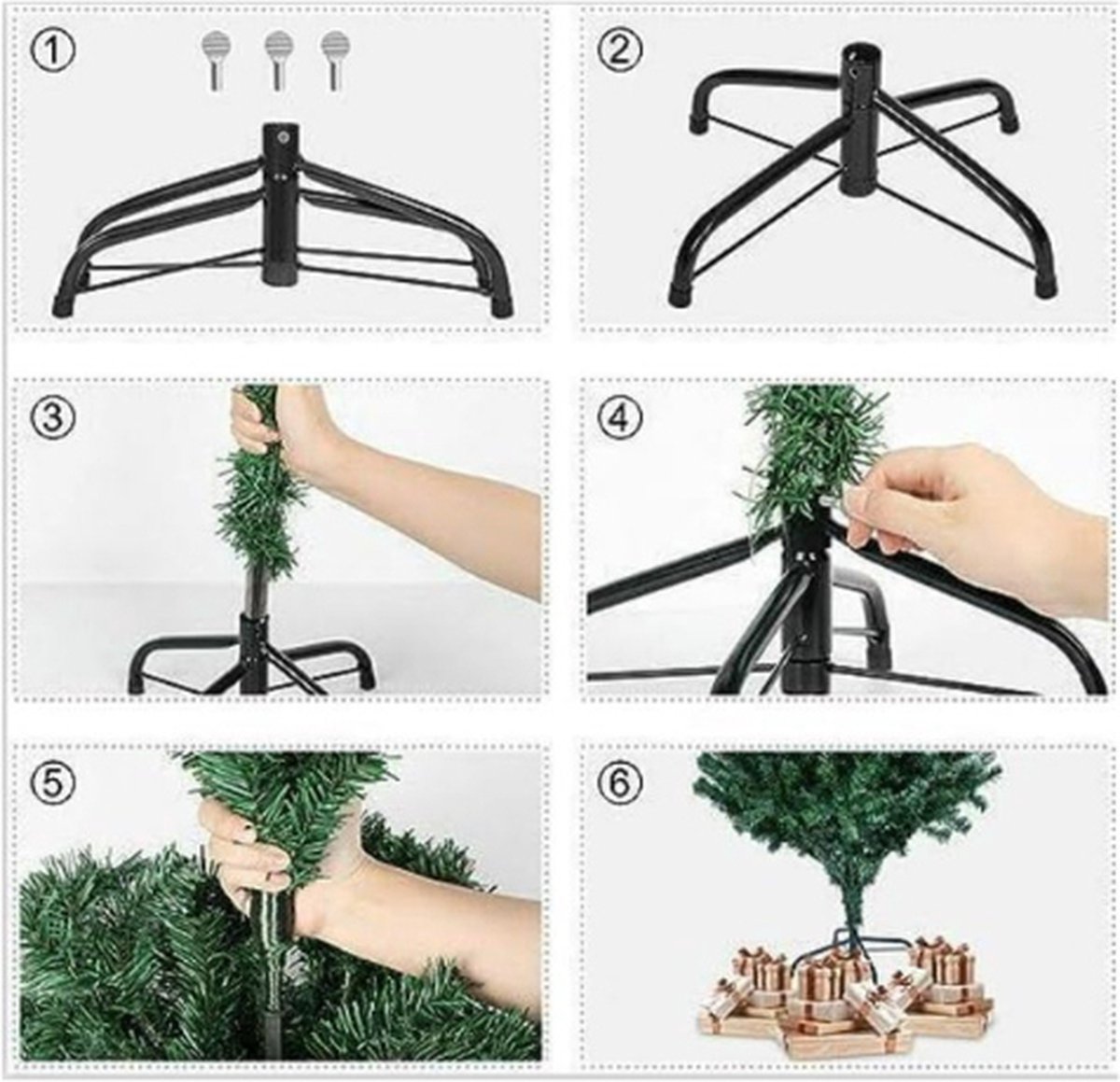 Kerstboom 120 cm Groen Metalen Standaard