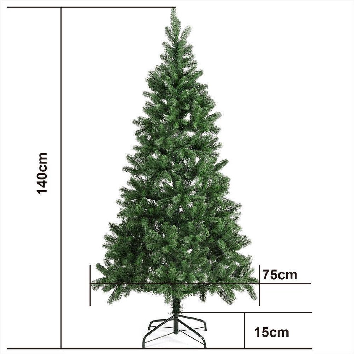 Kerstboom 140 cm groen kunst met standaard