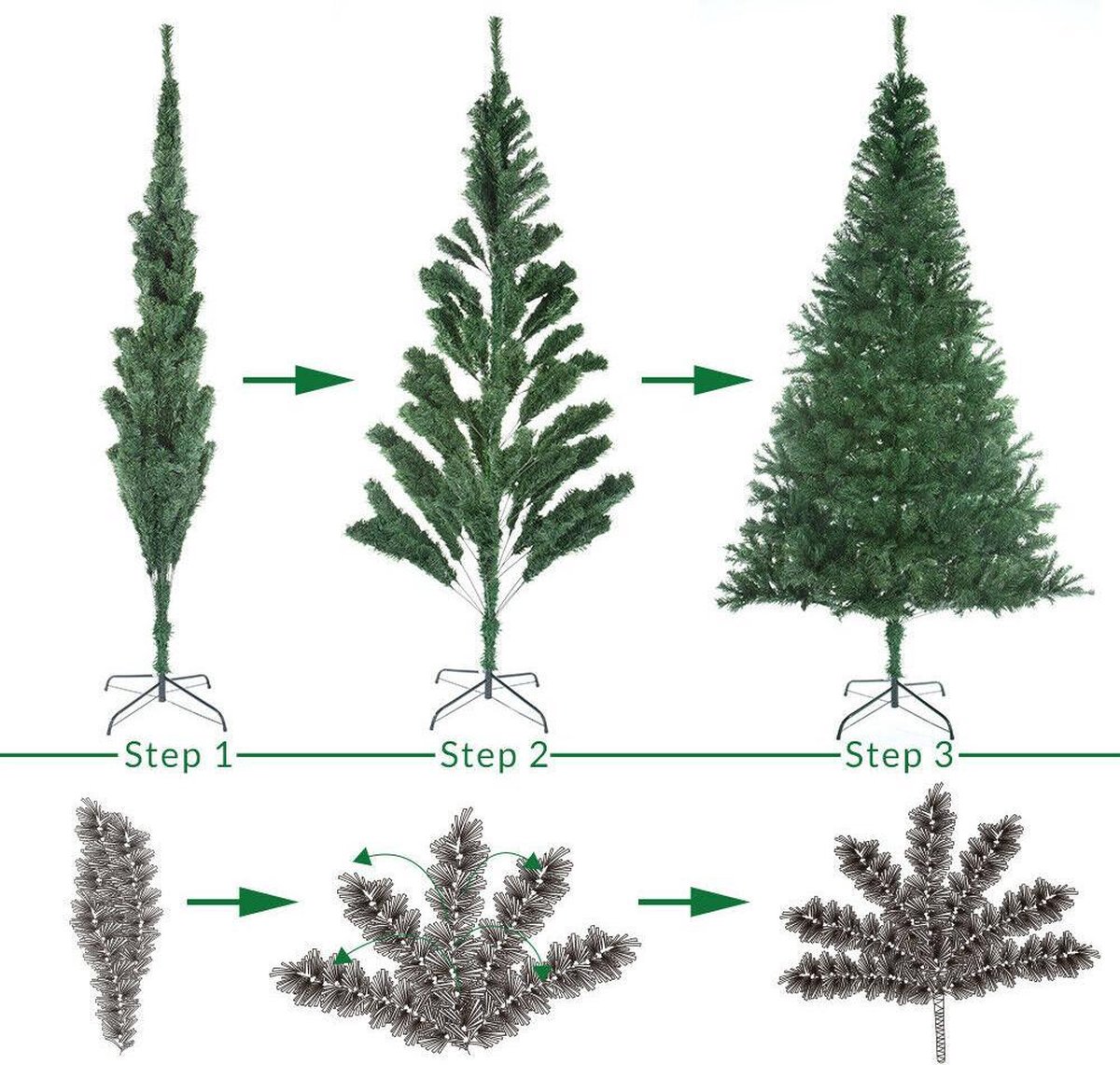 Kerstboom 140 cm groen kunst met standaard
