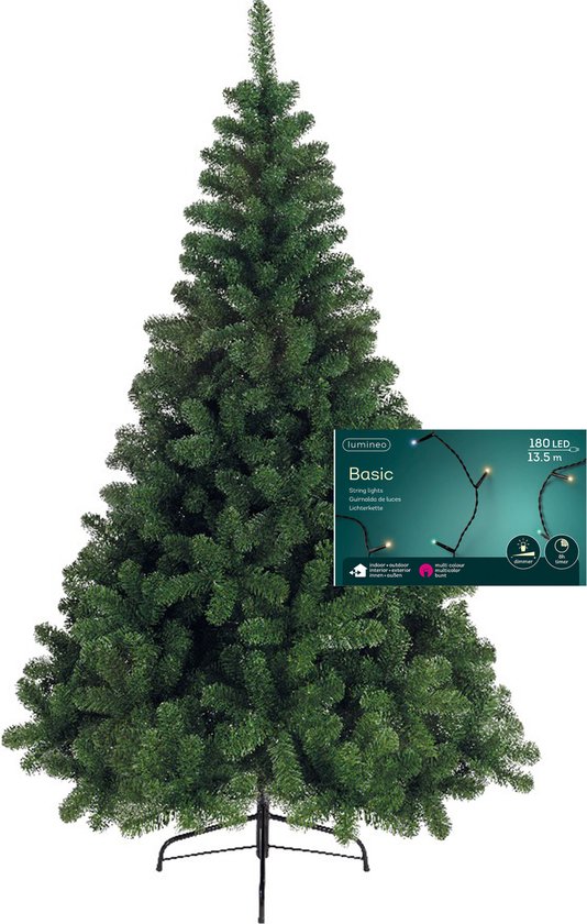 Kerstboom 150 cm gekleurd met verlichting 180 LEDs