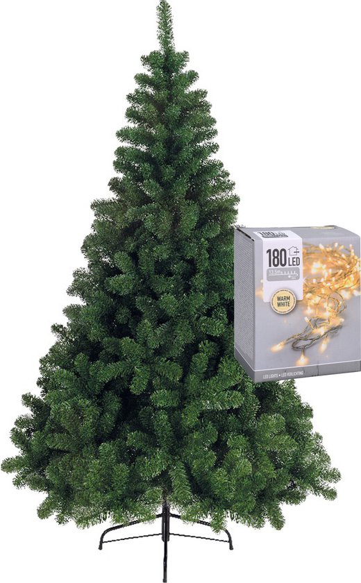 Kerstboom 150 cm met warm witte verlichting 180 LED