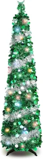 Kerstboom 150 cm PVC Groen/Zilver