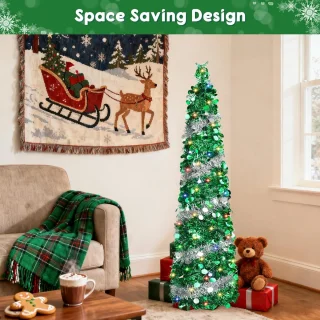 Kerstboom 150 cm PVC Groen/Zilver