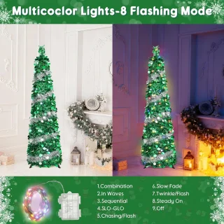 Kerstboom 150 cm PVC Groen/Zilver