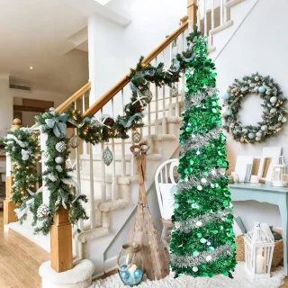 Kerstboom 150 cm PVC Groen/Zilver