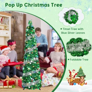 Kerstboom 150 cm PVC Groen/Zilver