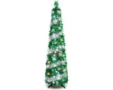 Kerstboom 150 cm PVC Groen/Zilver