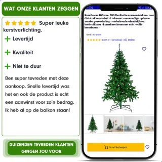 Kerstboom 180 cm flexibel takken dicht takkenstelsel